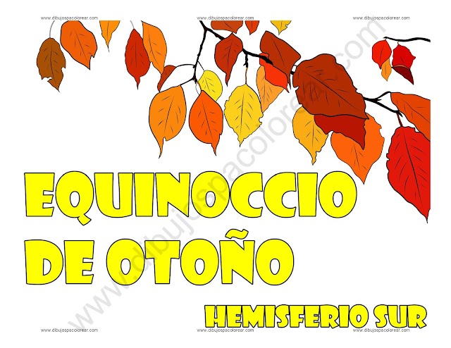 Equinoccio de Otoño dibujo a color y para colorear